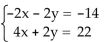 Solve the system of equations using Cramerʹs Rule if it is applicable. If Cramerʹs Rule is not applicable, say so. -