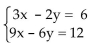 Solve the system of equations using Cramerʹs Rule if it is applicable. If Cramerʹs Rule is not applicable, say so. -
