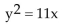 <strong>Find an equation of the parabola described. Focus at (0, 11); directrix the line y = -11</strong> A) B) C) D)