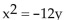 <strong>Write an equation for the parabola. </strong> A) B) C) D)