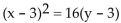 <strong>Find an equation for the parabola described. Vertex at (4, 3); focus at (7, 3)</strong> A) B) C) D)