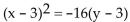 <strong>Find an equation for the parabola described. Vertex at (4, 3); focus at (7, 3)</strong> A) B) C) D)