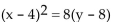 <strong>Find an equation for the parabola described. Vertex at (4, 8); focus at (4, 6)</strong> A) B) C) D)