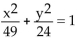 <strong>Find an equation for the ellipse described. Center at (0, 0); focus at (0, 5); vertex at (0, 7)</strong> A) B) C) D)