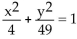 <strong>Find an equation for the ellipse described. Foci at x-intercepts are </strong> A) B) C) D)