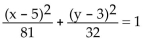 <strong>Find an equation for the ellipse described. Center at (5, 3); focus at (12, 3); vertex at (14, 3)</strong> A) B) C) D)