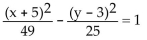 <strong>Find an equation for the ellipse described. Center at (5, 3); focus at (12, 3); vertex at (14, 3)</strong> A) B) C) D)