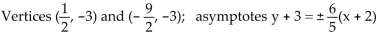 Find an equation for the hyperbola described. - 