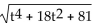 <strong>For the given functions f and g, find the requested composite function value. f(t)= , Find (f ∘ g)(9).</strong> A)25 B)31 C)625 D)360