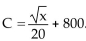 Write the word or phrase that best completes each statement or answers the question. The price p of a certain product and the quantity sold x obey the demand equation 300. Suppose that the cost C of producing x units is Assuming that all items produced aresold, find the cost C as a function of the price p.