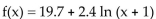 Solve the problem. -The long jump record, in feet, at a particular school can be modeled by where x isthe number of years since records began to be kept at the school. What is the record for the long jump8 years after record started being kept? Round your answer to the nearest tenth.