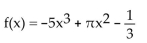 <strong>State whether the function is a polynomial function or not. If it is, give its degree. If it is not, tell why not. </strong> A)Yes; degree 3 B)Yes; degree 5 C)Yes; degree 6 D) has a non-integer coefficient