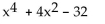 <strong>Form a polynomial whose zeros and degree are given. Use a leading coefficient of 1. Zeros: -4, 1, 2, 4; degree 4</strong> A) B) C) D)
