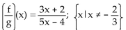 <strong>For the given functions f and g, find the requested function and state its domain. Find </strong> A) B) C) D)