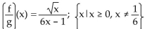 <strong>For the given functions f and g, find the requested function and state its domain. f(x)= Find .</strong> A) B) C) D)