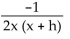 <strong>Find and simplify the difference quotient of f, for the function. </strong> A) B) C) D)0