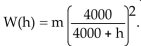 Solve the problem. -If an object weighs m pounds at sea level, then its weight W (in pounds)at a height of h miles above sealevel is given approximately by How much will a man who weighs 165 pounds atsea level weigh on the top of a mountain which is 14,494 feet above sea level? Round to the nearesthundredth of a pound, if necessary.