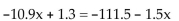 <strong>Solve the equation. </strong> A){12} B){-122} C){10.3} D){10.5}