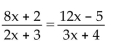 <strong>Solve the equation. </strong> A) B) C) D)