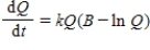 Consider the differential equation with the side condition . The solution Q(t) describes restricted growth and has a graph known as the Gompertz curve. Using separation of variables, solve this differential equation.