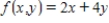 Find the average value of the given function ​ f(x, y) ​ over the plane region R. Enter your answer as a fraction. ​   ; R is the triangle with vertices (0, 0), (5, 0) and (5, 5).<div style=padding-top: 35px> 