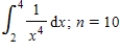 Find a bound on the error in approximating the given definite integral using the trapezoidal rule with n intervals. If necessary, round the answer to seven decimal places. Find a bound on the error in approximating the given definite integral using the Simpson's rule with n intervals. If necessary, round the answer to seven decimal places.