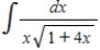 Use the table of integrals to find the integral. Use C as the constant of integration.