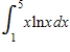 Evaluate the definite integral by using the method of integration by parts. 