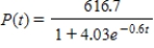 The U.S. population is approximated by the function , where P(t) is measured in millions of people and t is measured in 30-year intervals, with t = 0 corresponding to 1930. What is the expected population of the United States in 2020 (t = 3)? Round your answer to one decimal place. __________ million