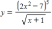 Use logarithmic differentiation to find the derivative of the function. 