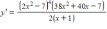 <strong>Use logarithmic differentiation to find the derivative of the function. </strong> A) B) C) D) E)