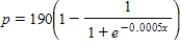 The monthly demand for a certain brand of table wine is given by the demand equation where p denotes the wholesale price per case (in dollars) and x denotes the number of cases demanded. Find the rate of change of the price to the nearest hundredth of a cent per case when x = 1,000. 