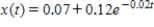 The concentration of a drug in an organ at any time t (in seconds) is given by where is measured in grams/cubic centimeter . Please round the answer to two decimal places. How long would it take for the concentration of the drug in the organ to reach 0.17 ? t = __________ sec How long would it take for the concentration of the drug in the organ to reach 0.15 ? t = __________ sec