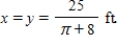 <strong>A Norman window has the shape of a rectangle surmounted by a semicircle (see the accompanying figure). If a Norman window is to have a perimeter of 25 ft, what should its dimensions be in order to allow the maximum amount of light through the window? </strong> A) B) C) D) 