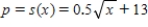 The supply equation for a certain brand of radio is given by , where x is the quantity supplied and p is the unit price in dollars. Use differentials to approximate the change in price when the quantity supplied is increased from 10,000 units to 10,500 units. $__________