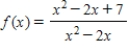 Determine all values of x at which the function is discontinuous. x = __________