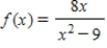 Determine all values of x at which the function is discontinuous. x = __________