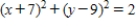 <strong>Find an equation of the circle with radius 2 and center (-3, -5). </strong> A) B) C) D) E)