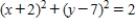 <strong>Find an equation of the circle with radius 2 and center (-3, -5). </strong> A) B) C) D) E)