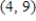 Find the distance between the points and .