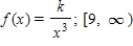 Find the value of the constant k so that the function is a probability density function in the indicated interval. ​  <div style=padding-top: 35px> 