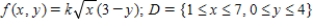 Find the value of the constant k so that the function is a joint probability density function on D. 