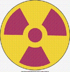 <strong>Which type of hazard is indicated by the following label? </strong> A) Flammable B) Biological C) Reactivity D) Radioactive