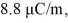 Cylindrical capacitors: A 1.0 m long piece of coaxial cable has a wire with a radius of and a concentric conductor with inner radius The area between the cable and the conductor is filled with a dielectric. If the voltage drop across the capacitor is when the line charge density is find the value of the dielectric constant. (k = 1/4πε<sub>0</sub> = 8.99 × 10<sup>9</sup> N ∙ m<sup>2</sup>/C<sup>2</sup>)