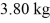 <strong>Phase changes: A substance has a melting point of 20°C and a heat of fusion of 3.9 × J/kg. The boiling point is and the heat of vaporization is at a pressure of 1.0 atm. The specific heats for the solid, liquid, and gaseous phases are 600 J/(kg ∙ K), 1000 J/(kg∙K), and 400 J/(kg ∙ K), respectively. The quantity of heat required to raise the temperature of of the substance from to at a pressure of 1.0 atm, is closest to</strong> A) 620 kJ. B) 470 kJ. C) 560 kJ. D) 210 kJ. E) 770 kJ.