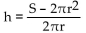 <strong>Solve the formula for the specified variable. S = for h</strong> A)h = S - r B) C) D)
