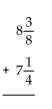 <strong>Add. Write the answer in lowest terms.  </strong> A)   B)   C)8 D)3 <div style=padding-top: 35px> 