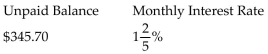 <strong>Find the finance charge on the revolving charge account. Assume interest is calculated on the unpaid balance of the account. Round to the nearest cent. </strong> A)$4.98 B)$4.84 C)$4.15 D)$5.81