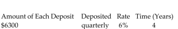 <strong>Find the amount of the annuity due rounded to the nearest cent. </strong> A)$114,668.57 B)$29,213.69 C)$106,673.93 D)$98,797.47