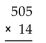 <strong>Multiply. </strong> A)7,080 B)7,060 C)7,070 D)7,170
